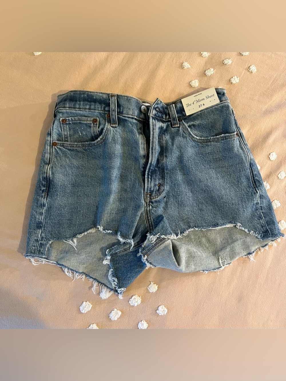 Abercrombie & Fitch D Blue Denim 4” Mom Shorts